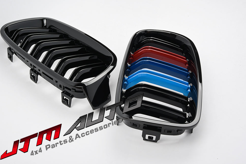 Gloss Black M Style Front Bumper Bar Grill Grille to suit BMW 3 Series F30 F31
