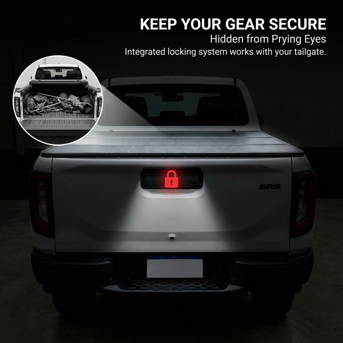Aluminum Tri-Fold Folding Hard Tonneau Cover to suit Foton Tunland V7 V9