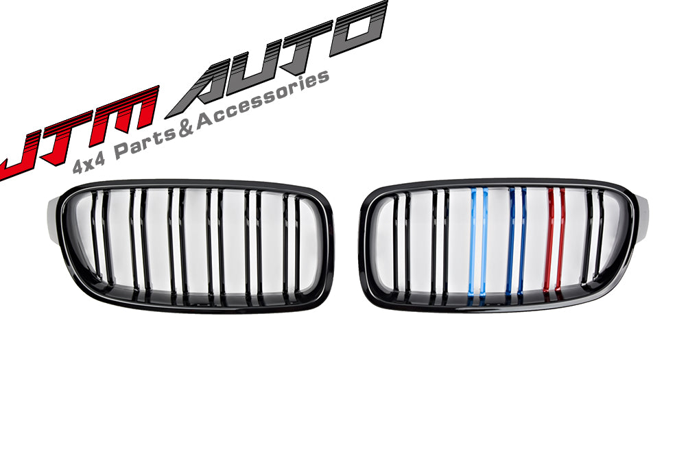 Gloss Black M Style Front Bumper Bar Grill Grille to suit BMW 3 Series F30 F31
