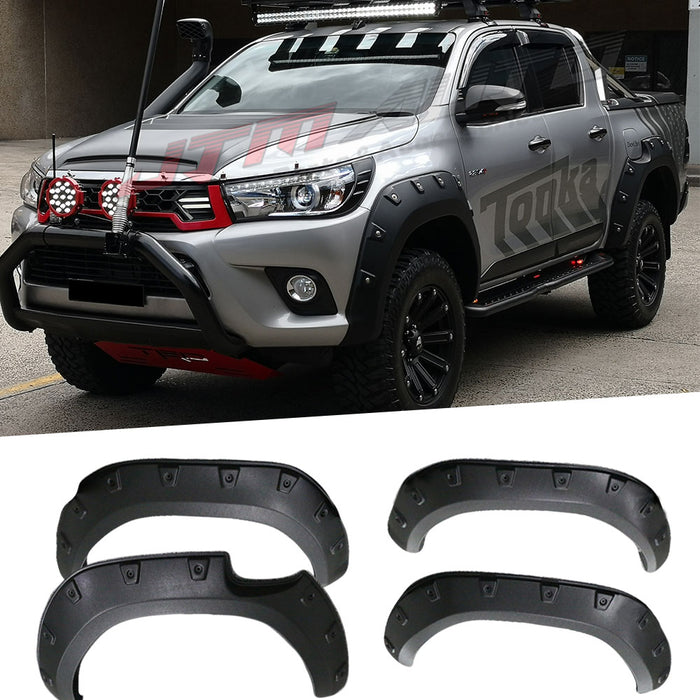 Wrinkle Fender Flares Wheel Arch Pocket Style to suit Toyota Hilux 2015-2018