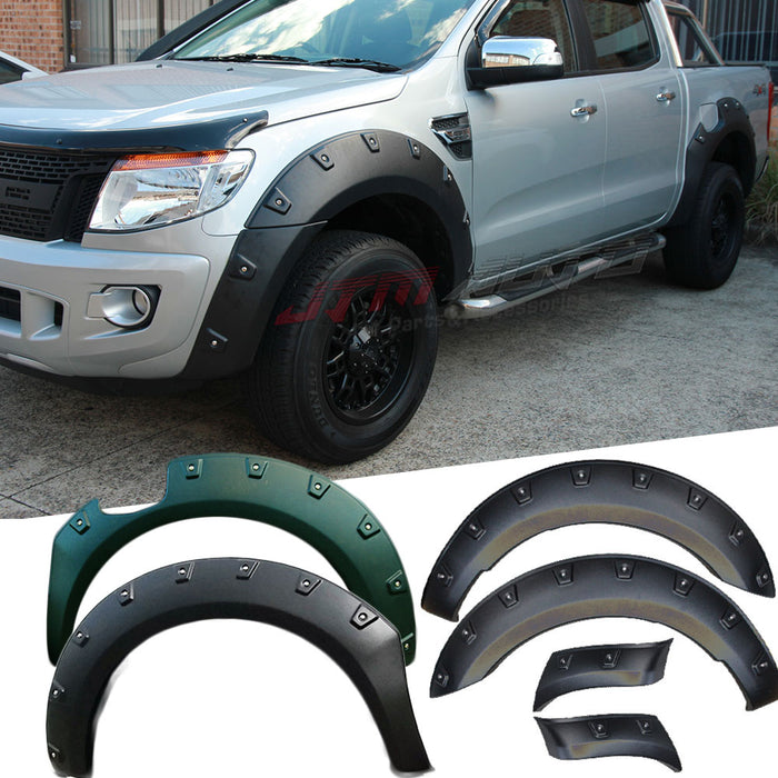 Wrinkle Black Fender Flares Wheel Arch Pocket Style to suit Ford Ranger PX 12-15