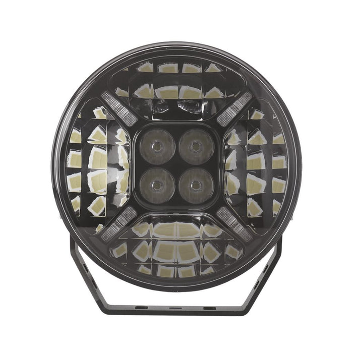 HULK 4X4 HULK 4x4 9" Round LED Driving Light w/ Front Position Lamp (Black Fascia)