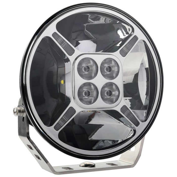 HULK 4X4 HULK 4x4 7" Round LED Driving Light w/ Front Position Lamp (Chrome Fascia)