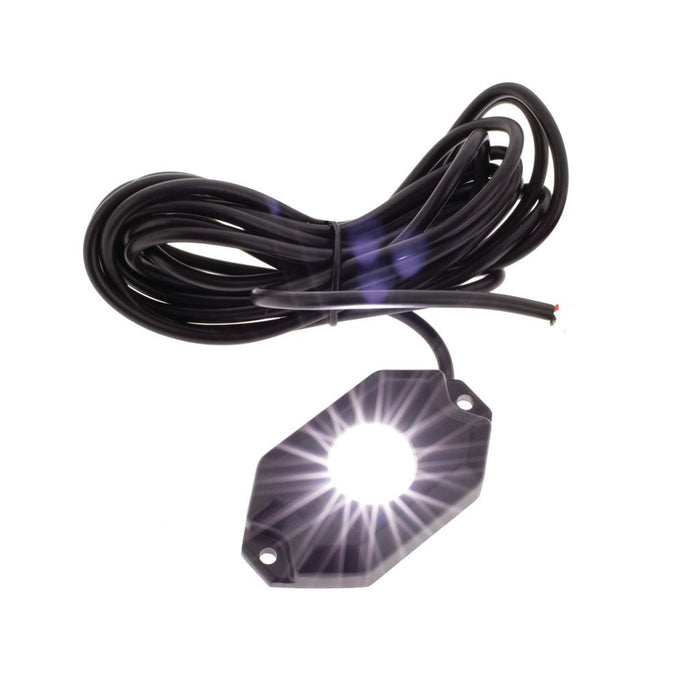 HULK 4X4 PKT 4 WHT LED ROCK LGHTS 9-32V 18 Watt 120Deg FLOOD BEAM IP68