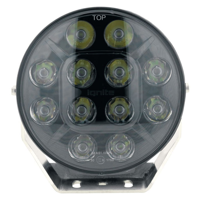 Ignite 7" LED DRIVING LIGHT SPOT BEAM 8 Deg 9-36V 60 Watt BLACK FACE 12 LEDs 5,400 Lumens