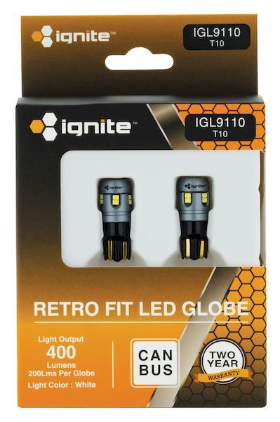 Ignite T10 Wedge white 12V 400 LUMENS (Pkt2)