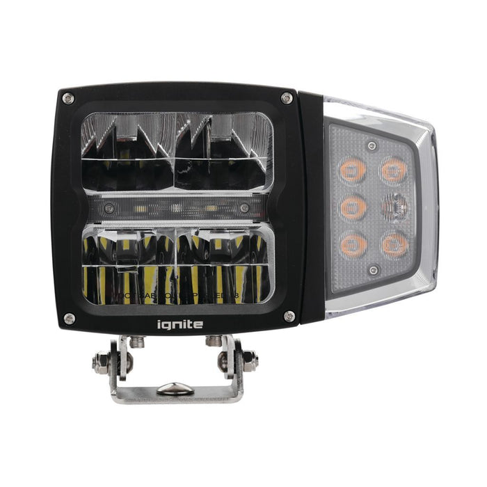 Ignite LED HEADLIGHT 10-30V HIGH /LOW BEAM 60W W/INDICATR BLCK FACE 1800 LOW 3600Lmns HIGH