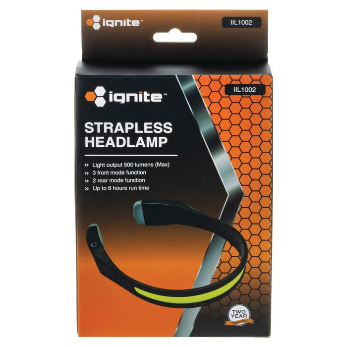 Ignite RECHARGEABLE STRAPLESS LED HEADLAMP WITH TAIL LIGHTS 500 Lms