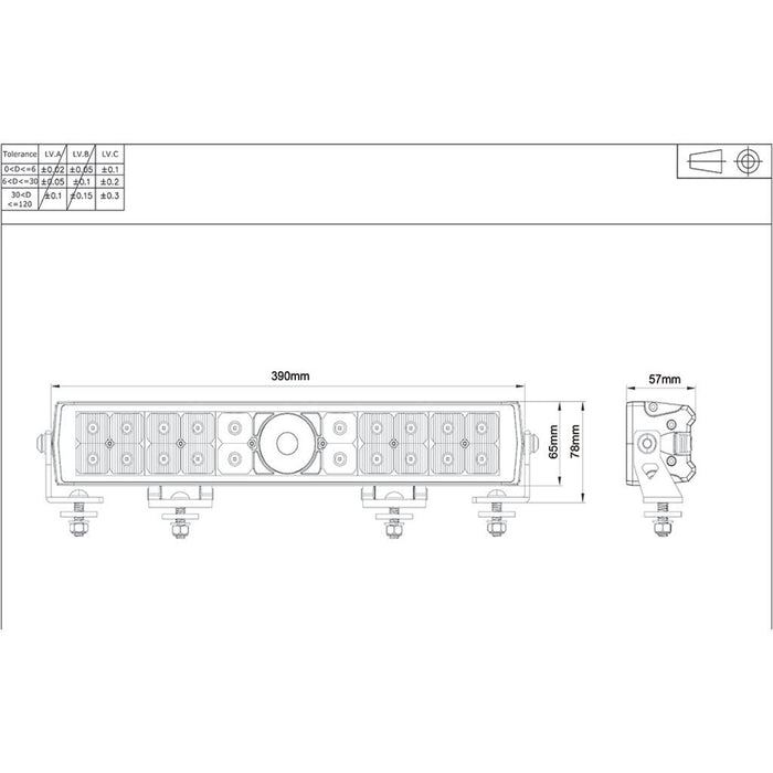 Ignite Ignite 15" Dual Row Laser LED Driving Lamp Lightbar 9 - 36 Volt 95 Watt