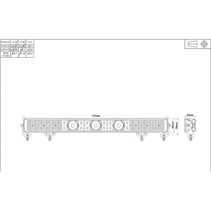 Ignite 29" LASER LED LIGHTBAR COMBO BEAM 741mm