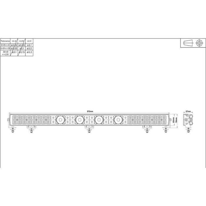 Ignite 38" LASER LED LIGHTBAR COMBO BEAM 975mm