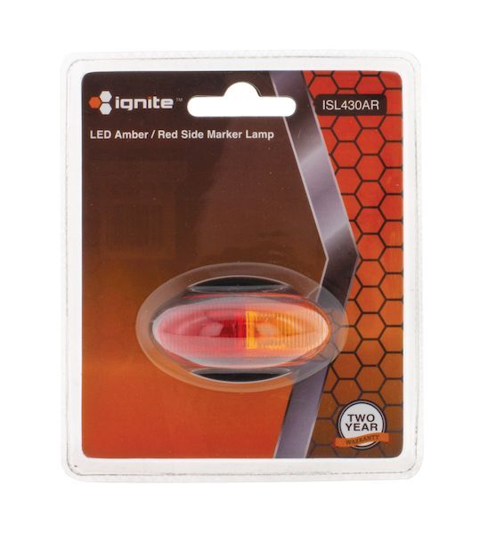 Ignite LED Marker Lamp Red/Amber 10-30v 250mm Lead