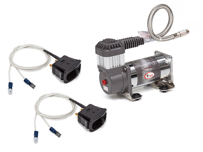 Fulcrum Suspensions Dual Electric Paddle Air Control Kit with Heavy Duty Compressor (No Air Tank)