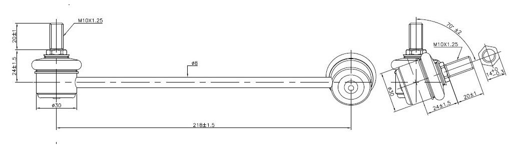 Fulcrum Suspensions Front Left Sway Bar Link to suit Kia Rio BC, DC