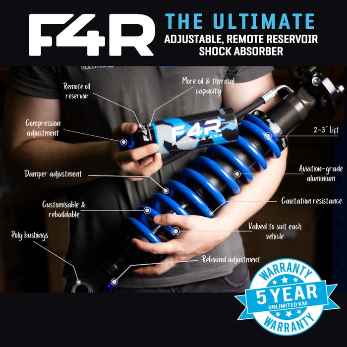 2-3 Inch or 50-75mm Adjustable F4R Formula 4x4 Front Shock Absorber Kit to suit Toyota Hilux N90 (GUN226R, GUN227R) 2025-on