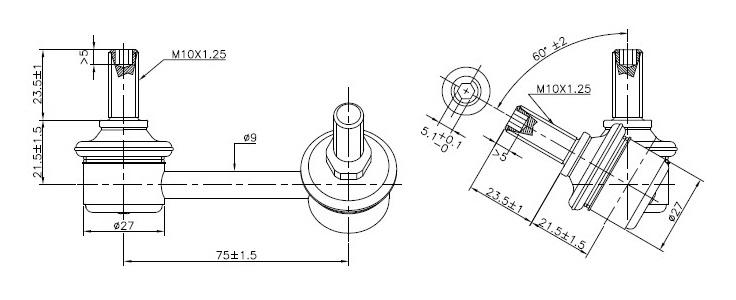 Fulcrum Suspensions Rear Right Sway Bar Link to suit Honda Civic FD, FA, FG & FB