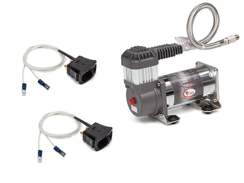 Fulcrum Suspensions 24v Dual Electric Paddle Air Control Kit with Heavy Duty Compressor (No Air Tank)