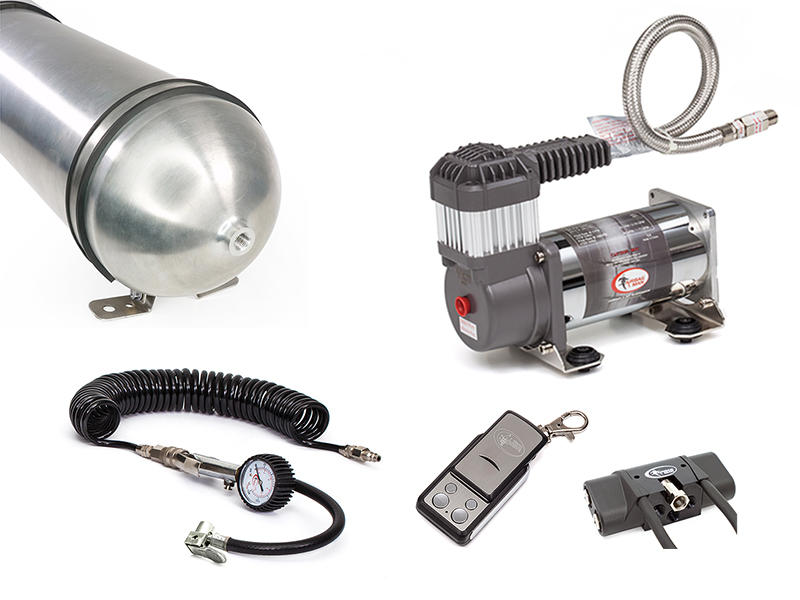 Fulcrum Suspensions Dual Wireless Air Control Kit with Tyre Inflation using 3 Gallon Air Tank and Heavy Duty Compressor