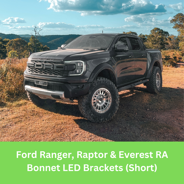 Bonnet LED Brackets (SHORT) LB-057-S (PAIR) to suit Ford Ranger, Raptor & Everest RA 2022+