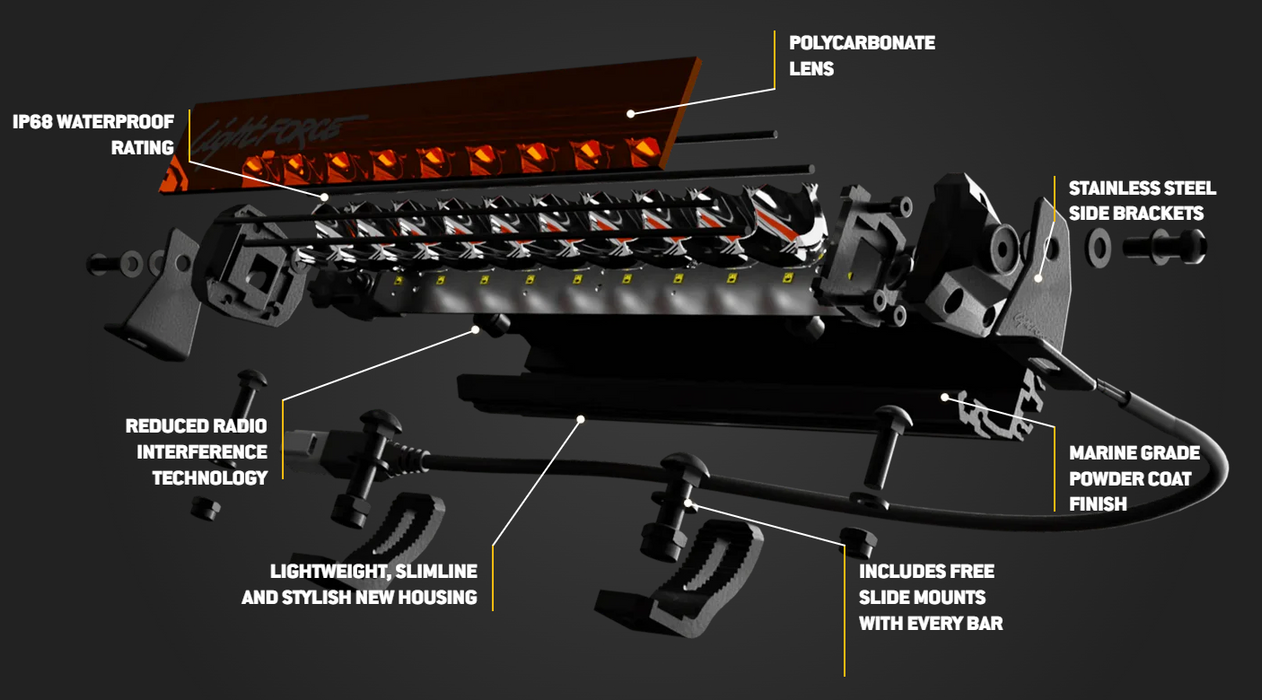Lightforce VIPER 30 INCH AMBER DUAL ROW LED LIGHT BAR