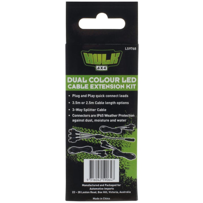 HULK 4X4 Dual Colour LED Extension Cable Kit
