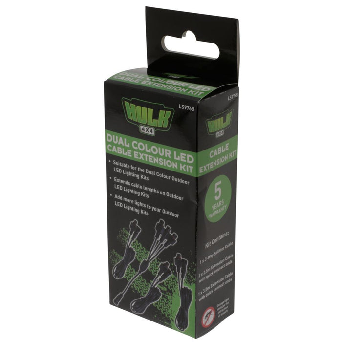 HULK 4X4 Dual Colour LED Extension Cable Kit