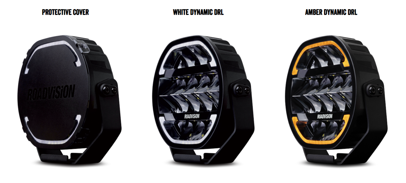 Pair Roadvision Dynamilux RDL7800 Series 8” LED Driving Lights + Wiring Harnesses