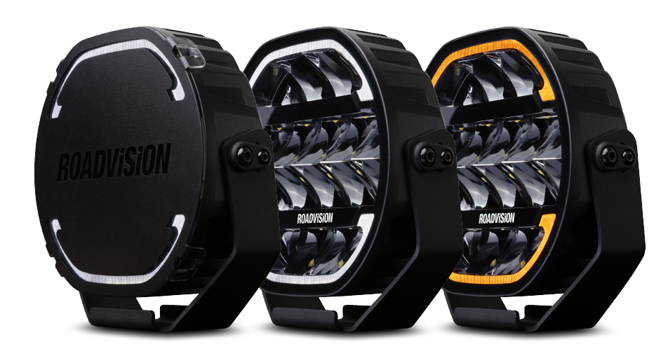 Pair Roadvision Dynamilux RDL7800 Series 8” LED Driving Lights + Wiring Harnesses