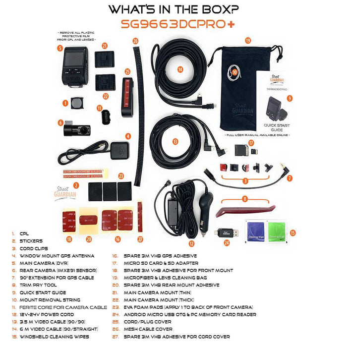 Street Guardian SG9667DC2K  QUAD HD 1440P + FULL HD 1080P  Dual Channel WIFI Dash Cam  Driver recorder