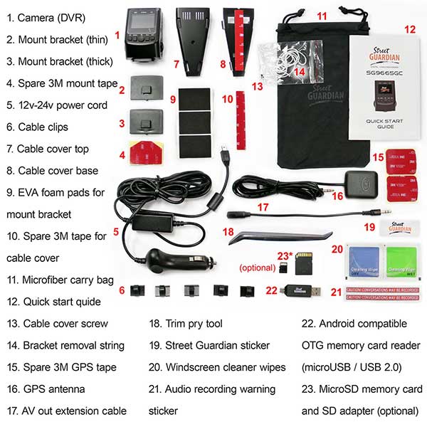 Street Guardian SG9665GC – 1 Channel Full HD 1080P Car Camera