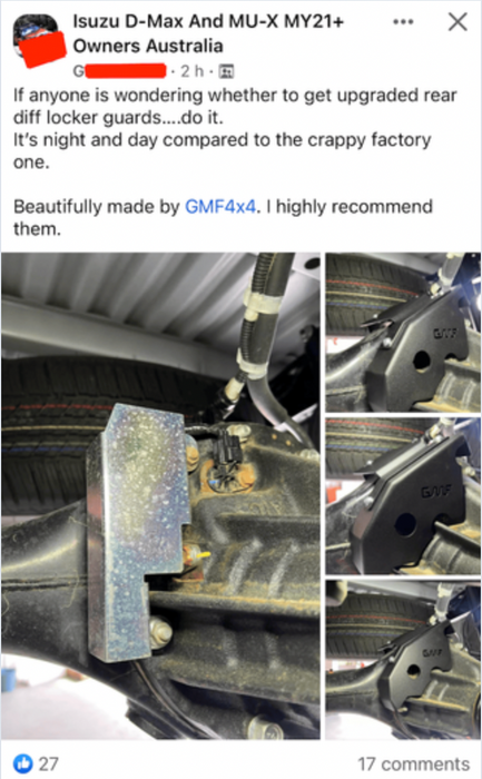 Rear Diff Guard DG-501 to suit Izuzu MUX 2022+