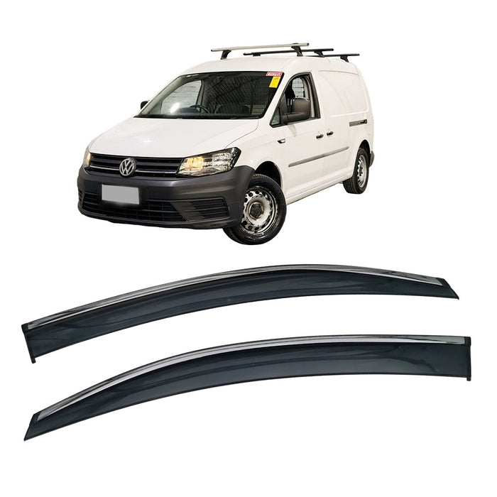 Chrome Weather Shield Weathershield Window Visors for VW Volkswagen Caddy 2005-2020