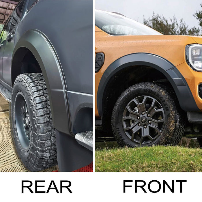 4 inch Slim Fender Flares (Without Sensor Holes) Black Guard to suit Ford Ranger Next Gen Wildtrak 2022+