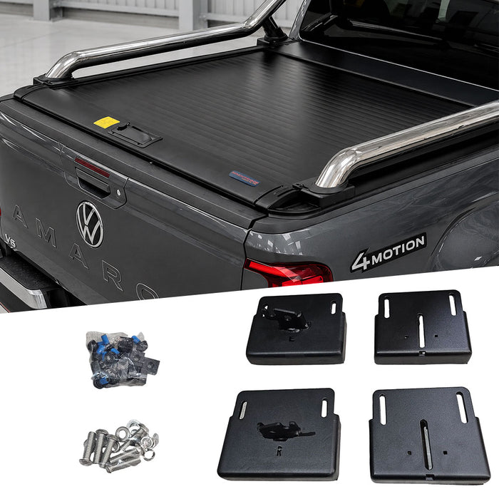 4x Heavy-Duty Factory Sports Bar Adaptor Brackets for Roller Shutter Covers to suit Volkswagen Next-Gen Amarok 2023+