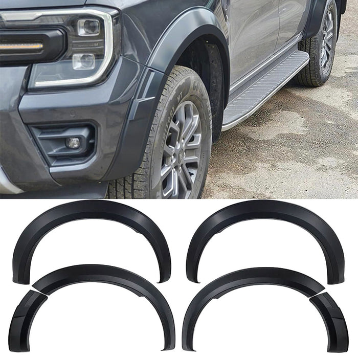 4 inch Slim Fender Flares (Without Sensor Holes) Black Guard to suit Ford Ranger Next Gen Wildtrak 2022+