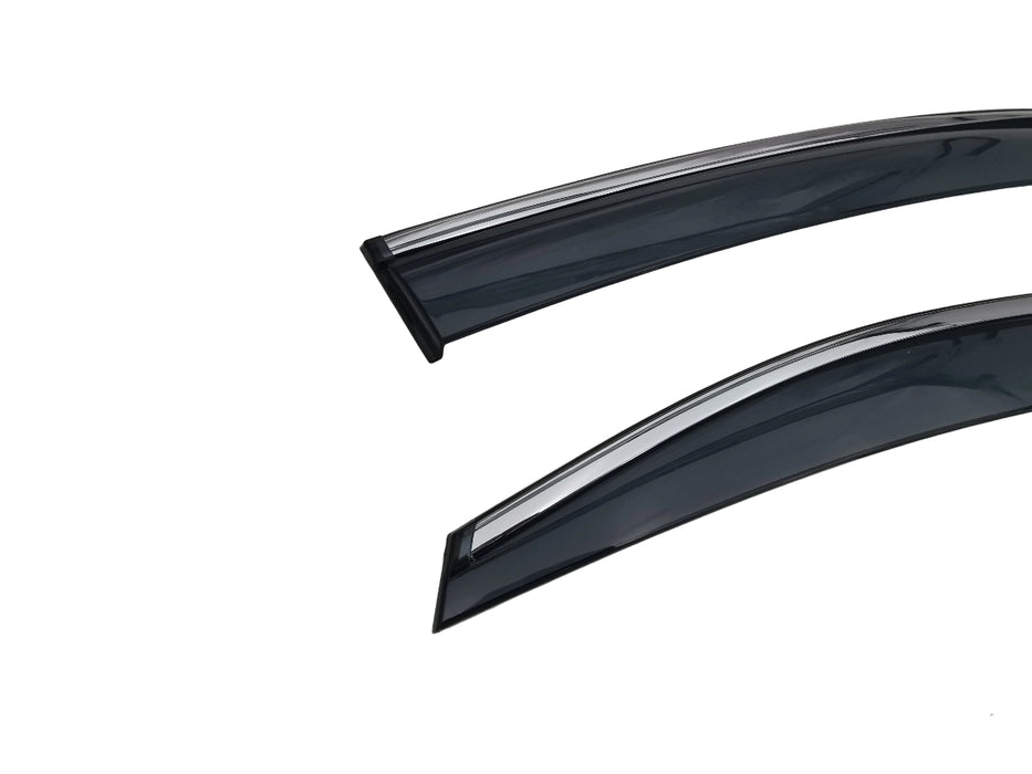 Chrome Weather Shield Weathershield Window Visors for VW Volkswagen Caddy 2005-2020
