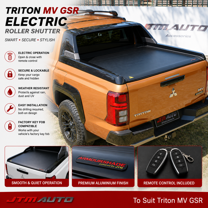 Armorshade Electric Retractable Roller Shutter for Mitsubishi Triton MV 2024+ (For Factory Sailplane)
