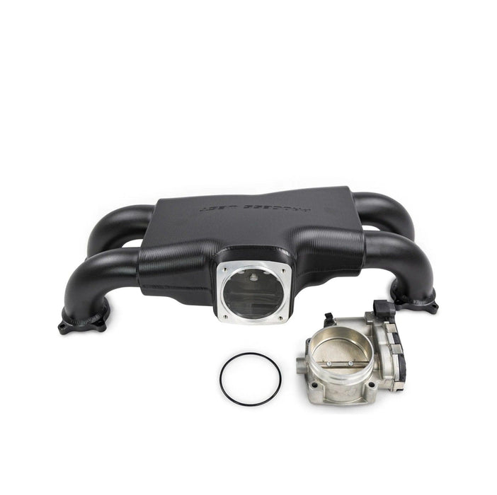 Intake manifold stock orientation to suit Bosch drive by wire 74mm throttle body - Black Finish