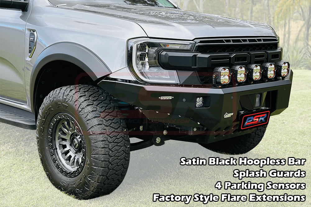 PSR Ambush satin black hoopless Ford Ranger bull bar