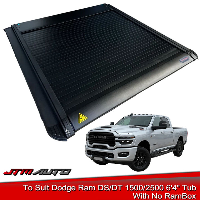Electric Retractable Roller Shutter + LED Light Fits Dodge Ram DS / DT 1500 & 2500 (6'4" Tub, without Rambox)