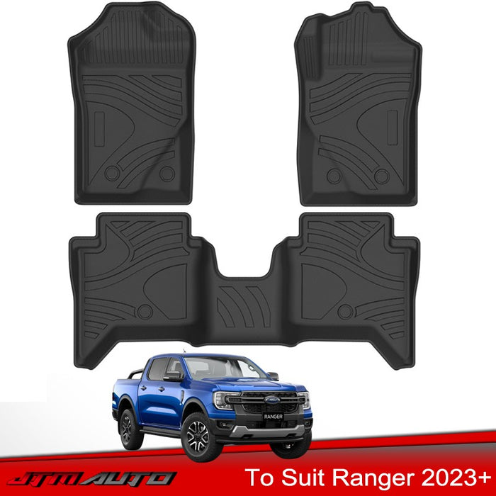 UltraMat 3D TPV Heavy Duty All Weather Floor Mats to suit Ford Ranger 2022+