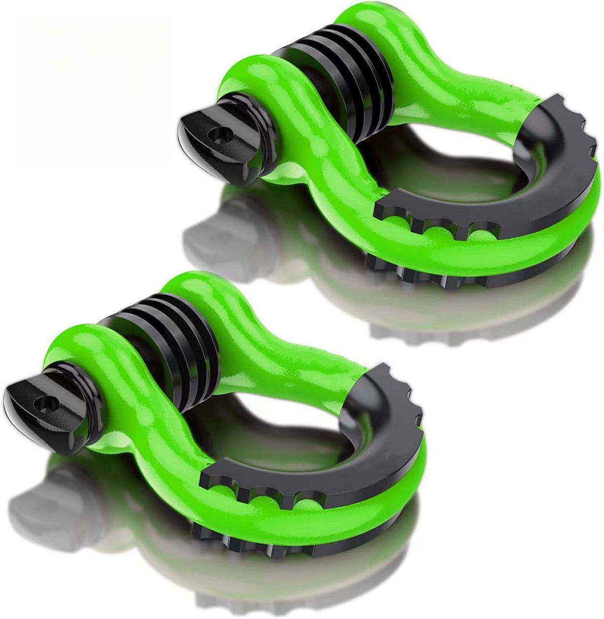 2 X 4.75T RATED SHACKLE Green Body 4x4 OFFROAD RECOVERY TOW POINT D Ri ...