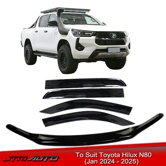 Bonnet Protector + Window Visors to suit Toyota Hilux N80 Jan/2024 - 2025