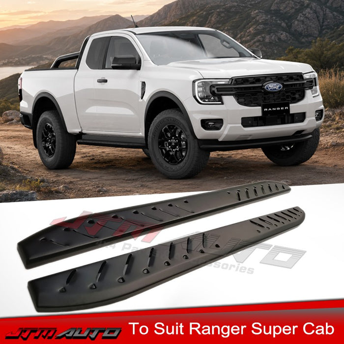 Heavy Duty Shark Bar Side Steps to suit Ford New Gen Ranger Super Cab 2022+