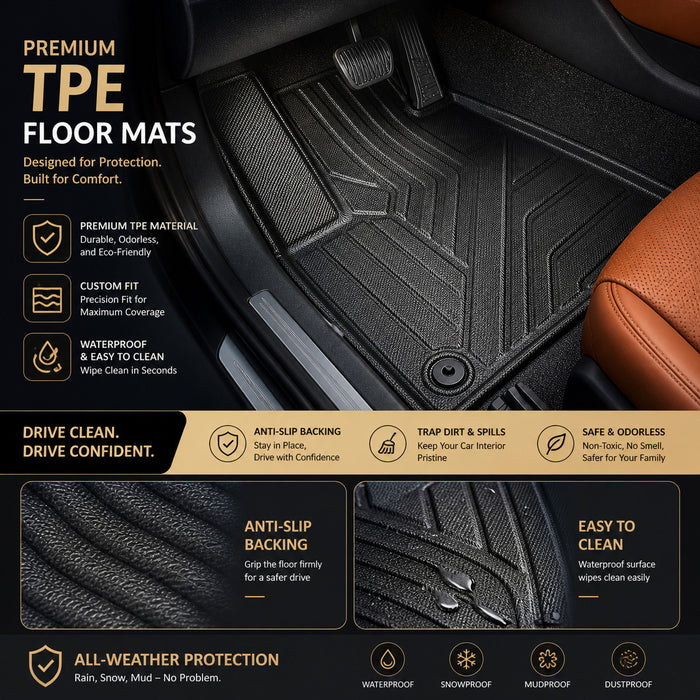 UltraMat 3D TPV Heavy Duty All Weather Floor Mats to suit VW Amarok 2023+
