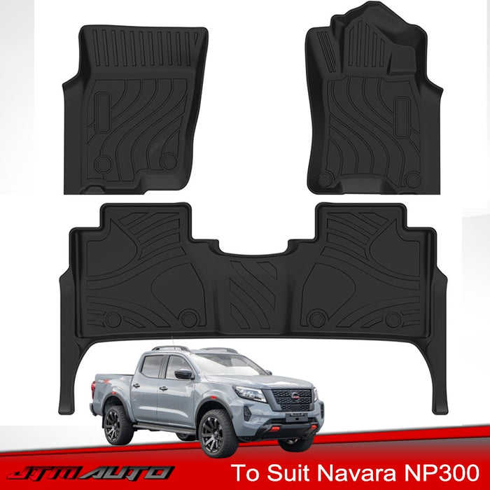 UltraMat 3D TPV Heavy Duty All Weather Floor Mats tosuit Nissan Navara Np300 14+