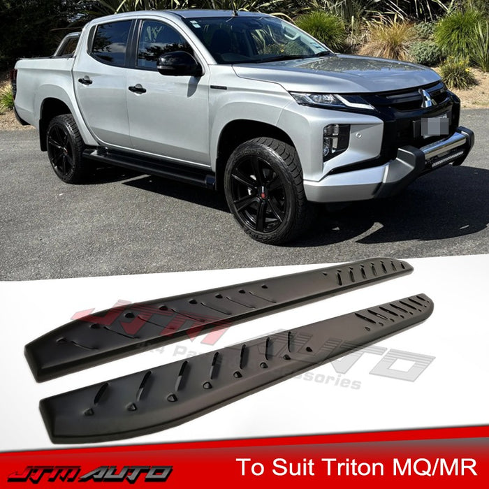 Heavy Duty Shark Bar Side Steps to suit  Mitsubishi Triton MQ MR Dual Cab 2015-2024
