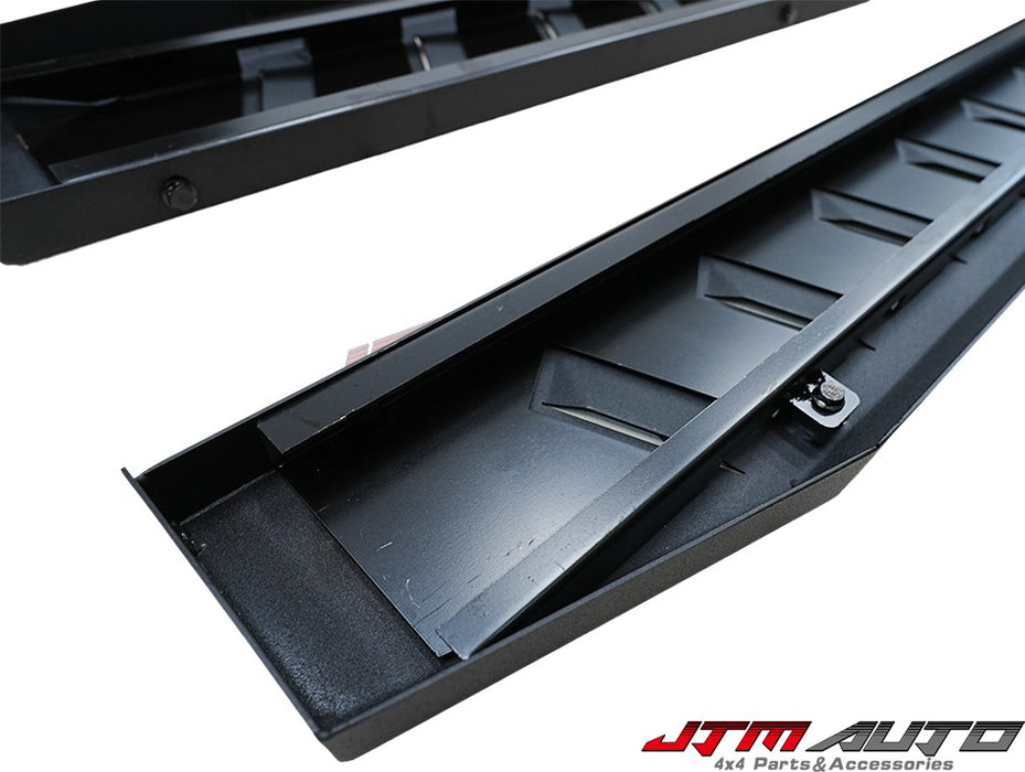 Heavy Duty Steel Black Off road Side Steps to suit Nissan Navara D27 2026+
