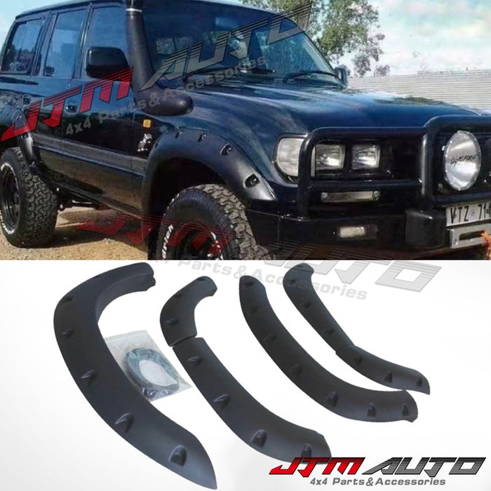 Black 6 pcs Jungle Fender Flares Wheel Arches To Suit Toyota Land Cruiser LC80