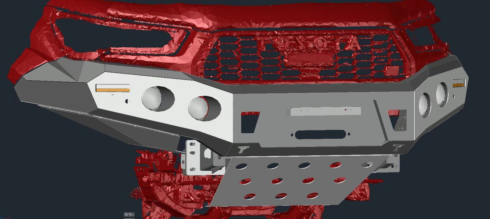 Non Loop Rugged Bull Bar Bumper Replacement to suit Toyota Hilux GR Sport